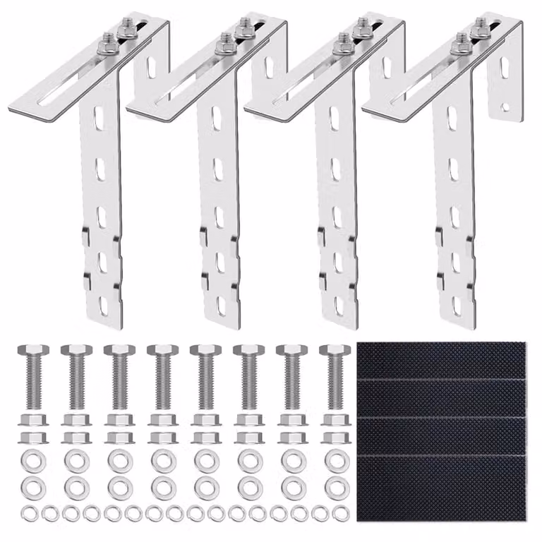 Supporto per pannelli fotovoltaici da balcone, in acciaio inossidabile, regolabile da 6 a 18 cm, 1 set