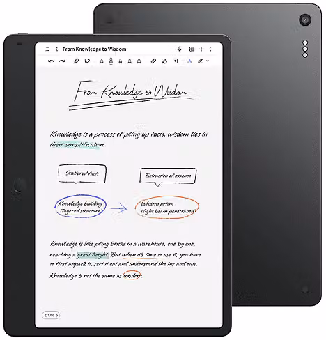 Tablet TCL Note A1 NXTPAPER con T-pen Pro e Flip Case, 11,5 pollici, 256 GB, 8 GB RAM, WiFi, Grigio scuro