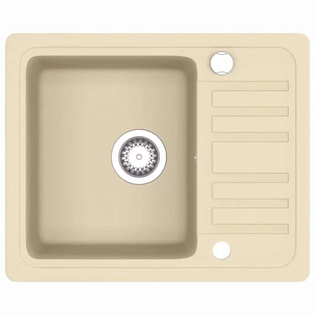 Lavello da cucina a vasca singola in granito vidaXL beige L/P/H: 57,5 x 46,0 x 28,0 cm – 2