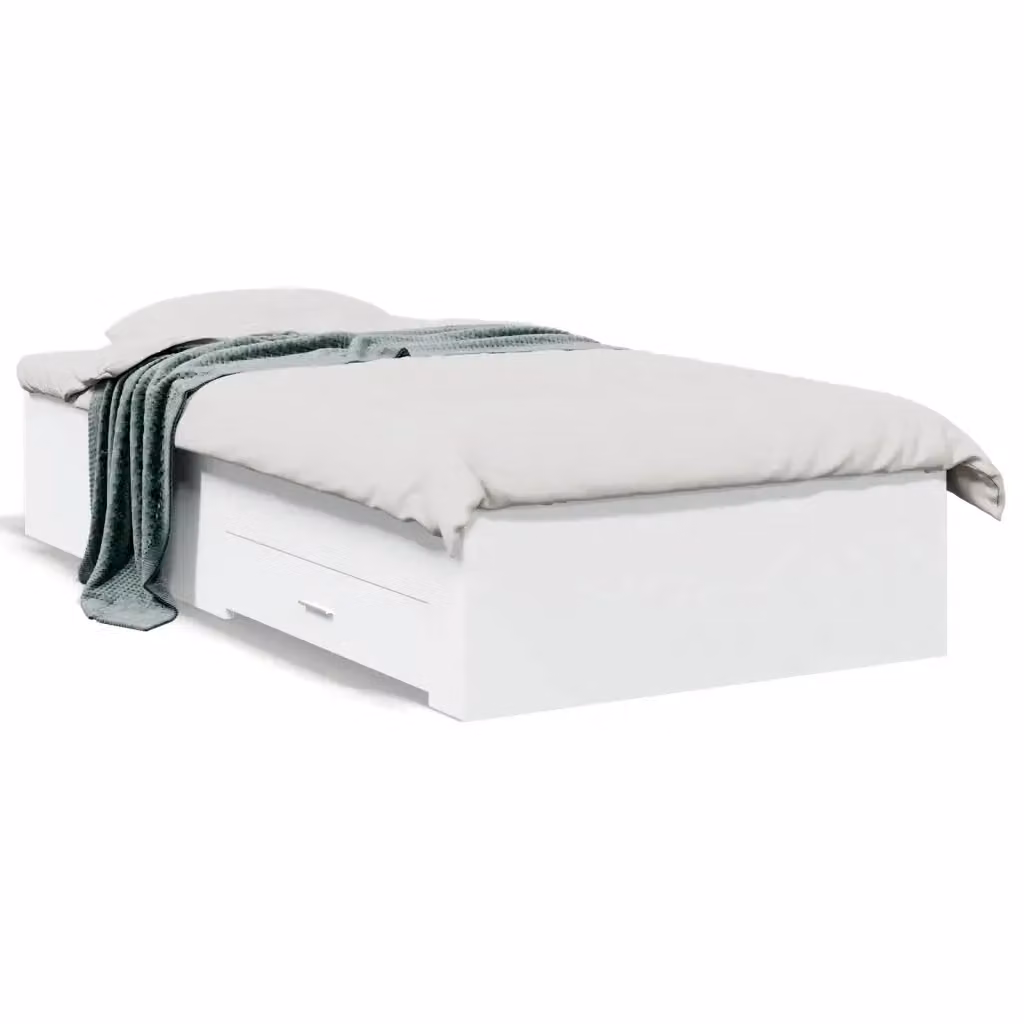 vidaXL Giroletto con Cassetti Bianco in Legno Multistrato L/P/H: 190 x 90 x 32 cm – 2