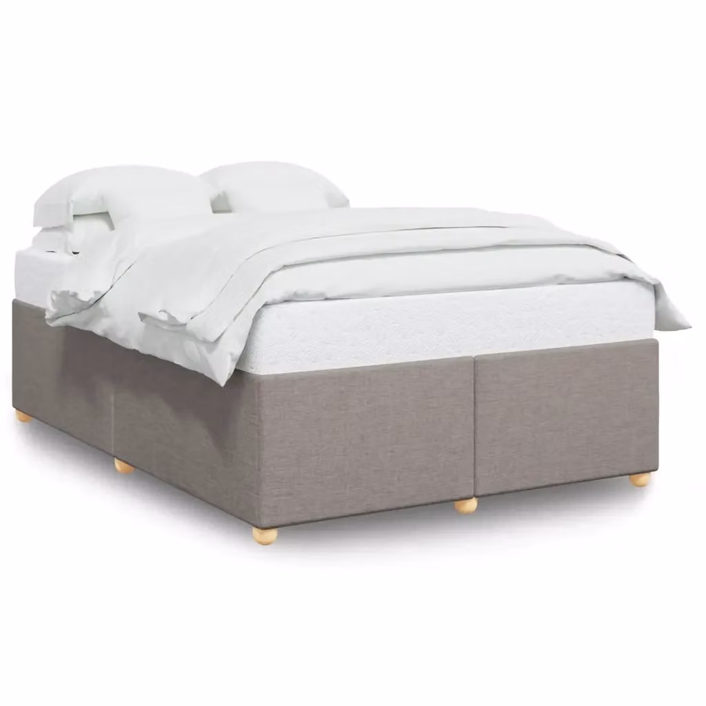 Giroletto vidaXL in tessuto beige e grigio con doghe in legno, L 160 x P 200 cm – 2