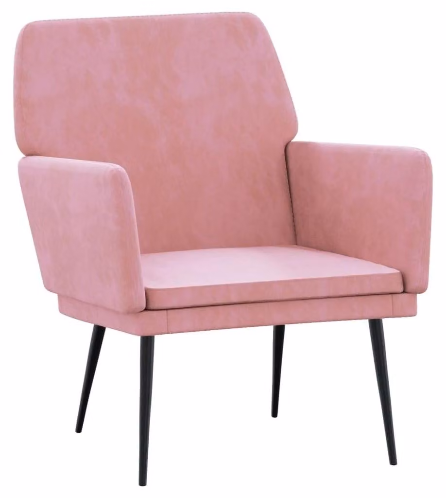 Poltrona reclinabile rosa in velluto, dal design confortevole