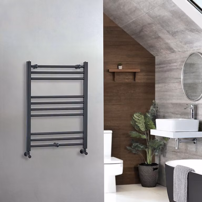 Scaldasalviette di Design Antracite - Termoarredo Bagno Piatto - 344W - 800 x 600mm - Artle