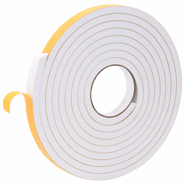 Nastro in schiuma autoadesivo, 10 pezzi, colore bianco, dimensioni 20 mm x 5 m, materiale: schiuma CR