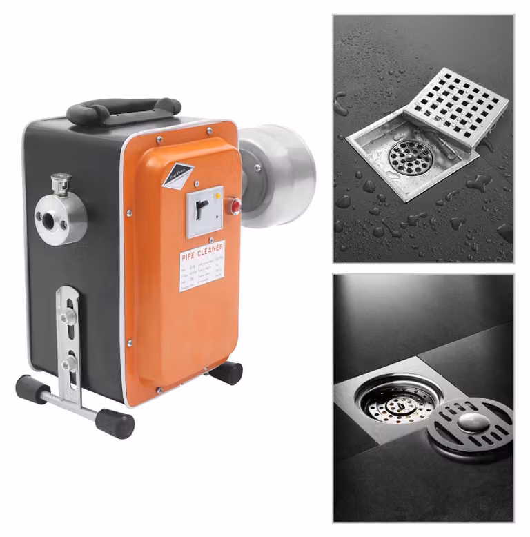 Macchina elettrica per disostruzione fognaria da 750 W con 20 metri di cavo flessibile per fognature intasate