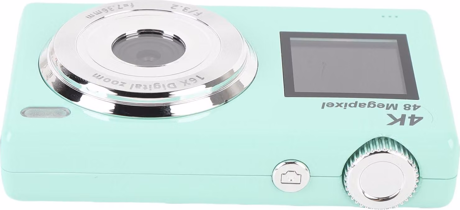 fotocamera digitale 4K, 48 MP, HD, doppio schermo, zoom 16x, autofocus, selfie per fotografia, studenti, adolescenti, verde
