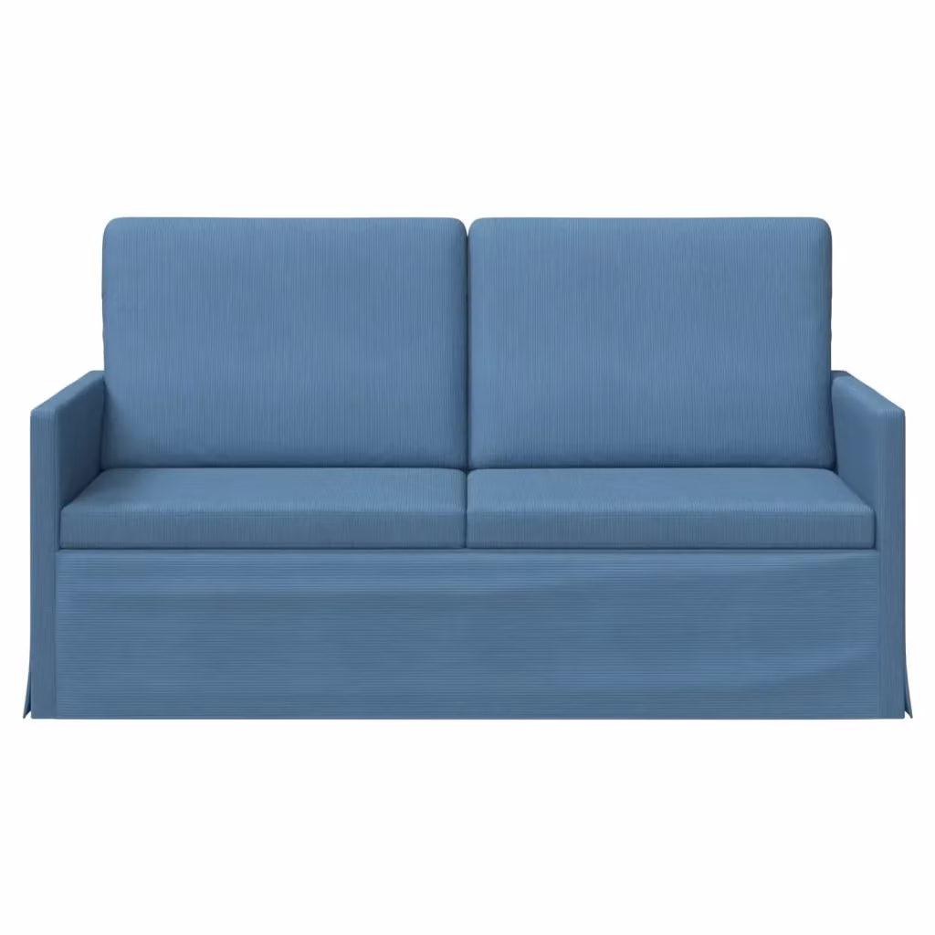 Divano a 2 posti moderno vidaXL in tessuto corduroy blu con struttura in metallo L: 150 cm, P: 81 cm, H: 82 cm – 2