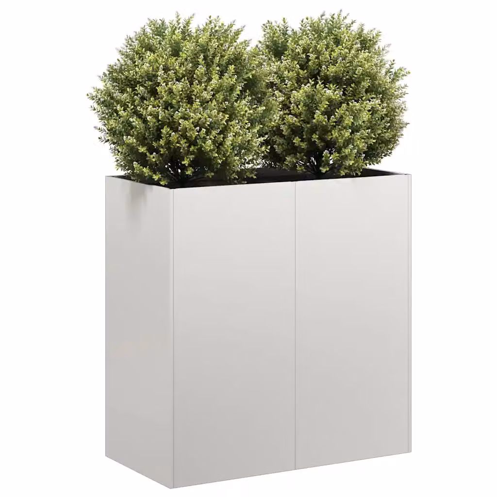 Fioriera vidaXL in acciaio inox color argento L: 80 cm, P: 40 cm, H: 80 cm