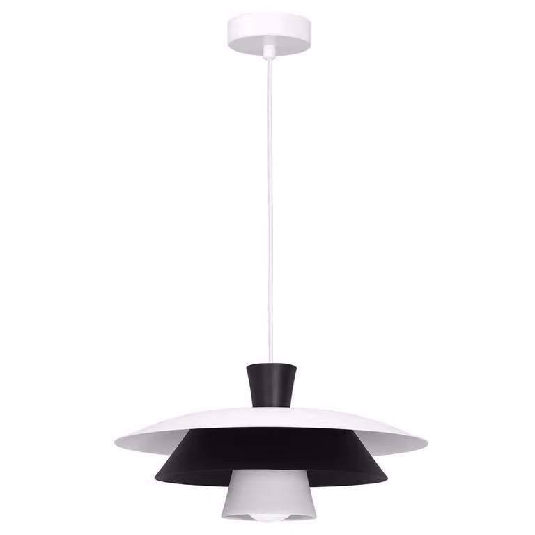 Lampada a sospensione decorativa bianca e nera Plato 1xE27 15W Luminex