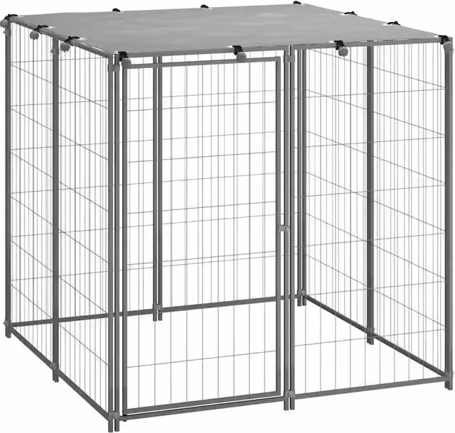 Cuccia per cani in metallo argento resistente alle intemperie L/P/H: 110 x 110 x 110 cm – 1