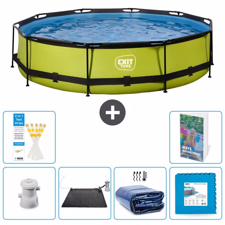 Piscina gonfiabile rettangolare - 360x76 cm - Set da 5 pezzi - Modello S340