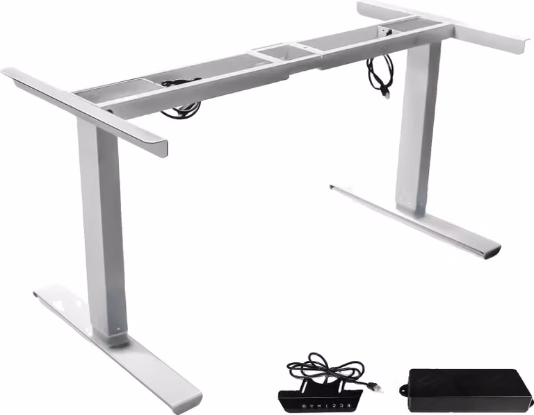 Telaio per scrivania regolabile elettricamente, gamma di altezza 23,4"-49", portata fino a 150 kg, bianco Due sezioni