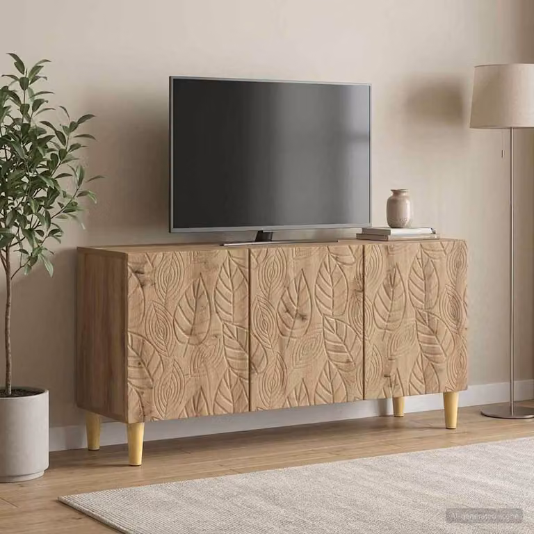 Mobile TV vidaXL moderno in Rovere Artigianale, L: 99 cm, P: 34,5 cm, H: 50 cm