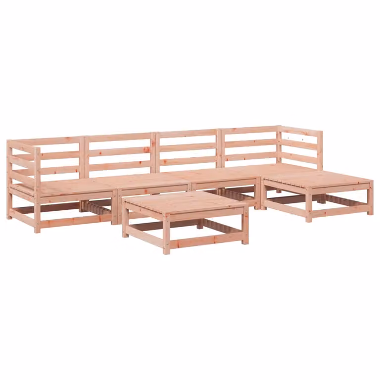 Set Divani da Giardino 6 pz in Legno Massello Abete Douglas