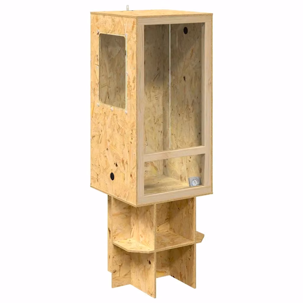 Terrario vidaXL in legno e vetro marrone stile rustico L: 50 cm, P: 50 cm, H: 150 cm – 2