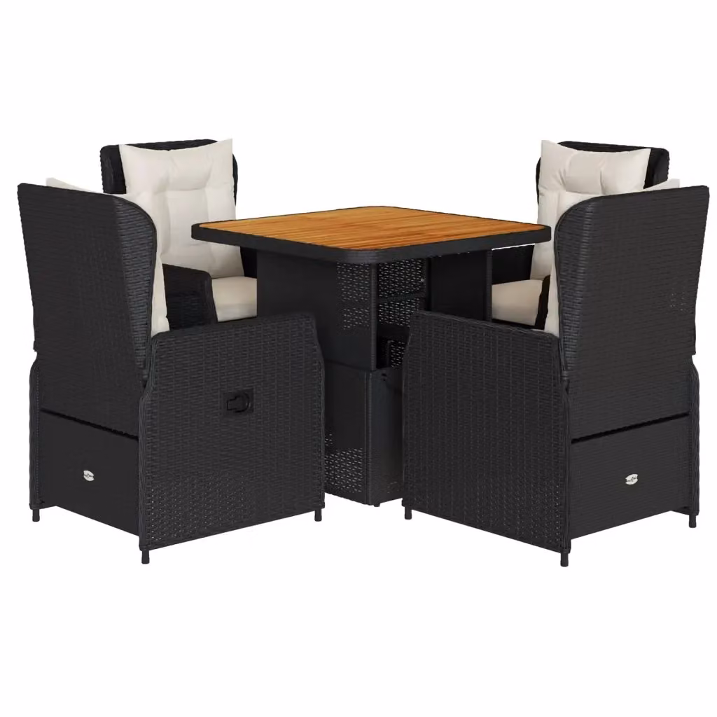 vidaXL Set da Pranzo da Giardino Moderno in Legno di Acacia Oliato Nero e Marrone – 2