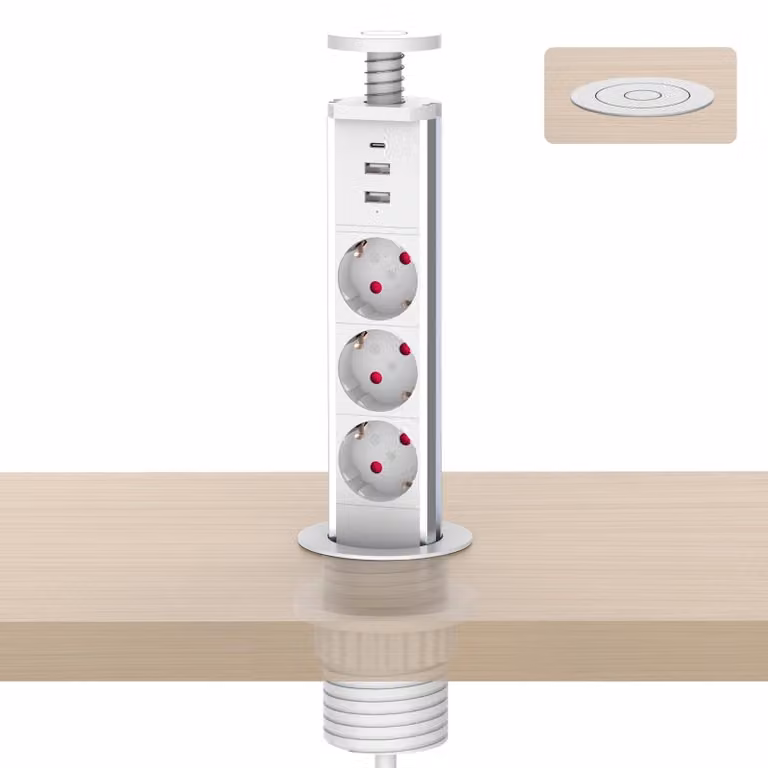 Piastra di alimentazione da incasso Meisax, modello Block PD 20 W, con ricarica rapida e 3 prese
