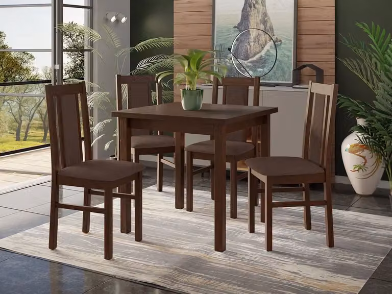 Set da pranzo 4+1 HARDIN 2 - noce / marrone 2
