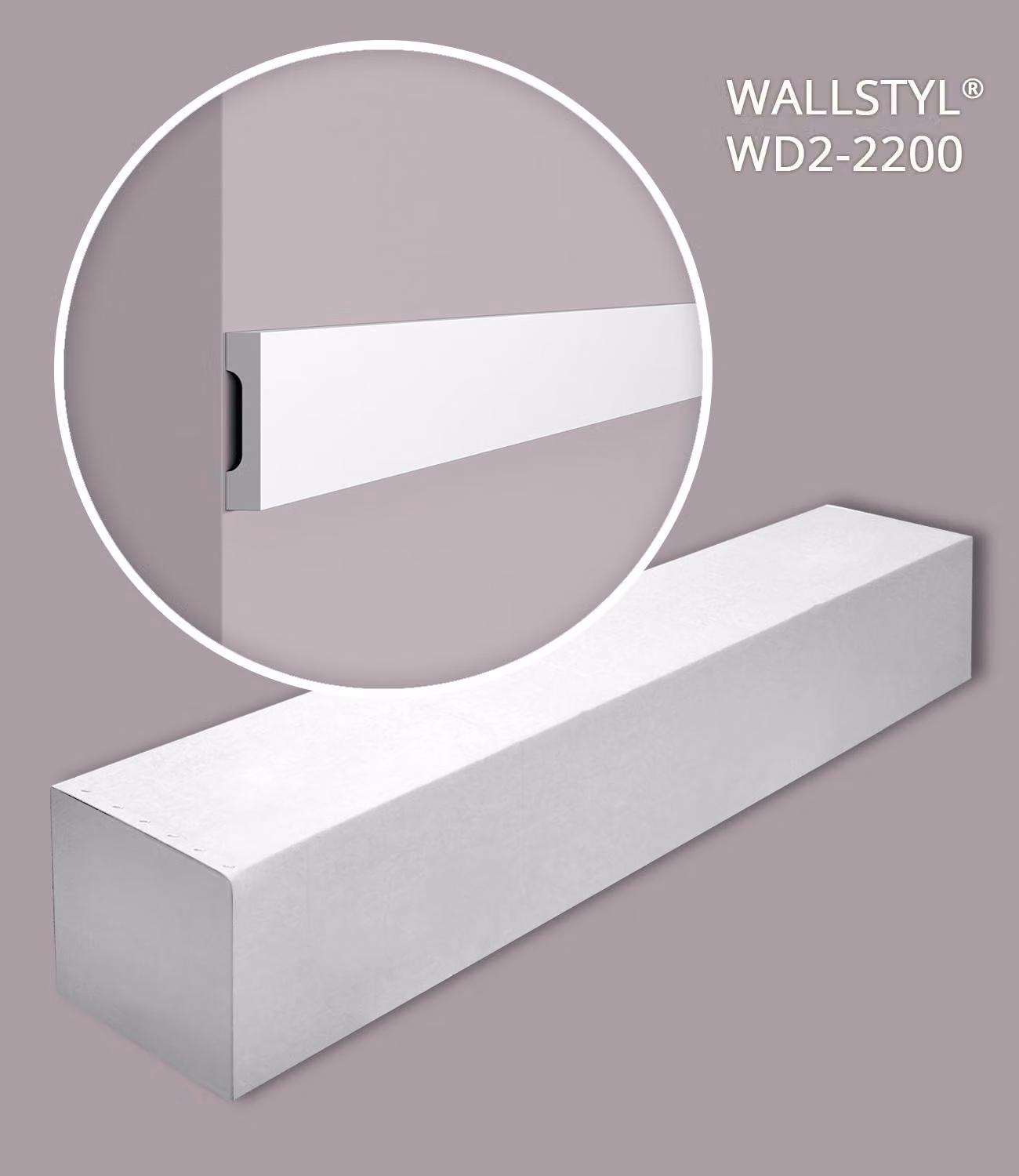 NMC WD2-2200-box WALLSTYL Noel Marquet 1 cartone con 21 listelli decorativi Listello di rifinitura stile moderno colore bianco | 46,2 m