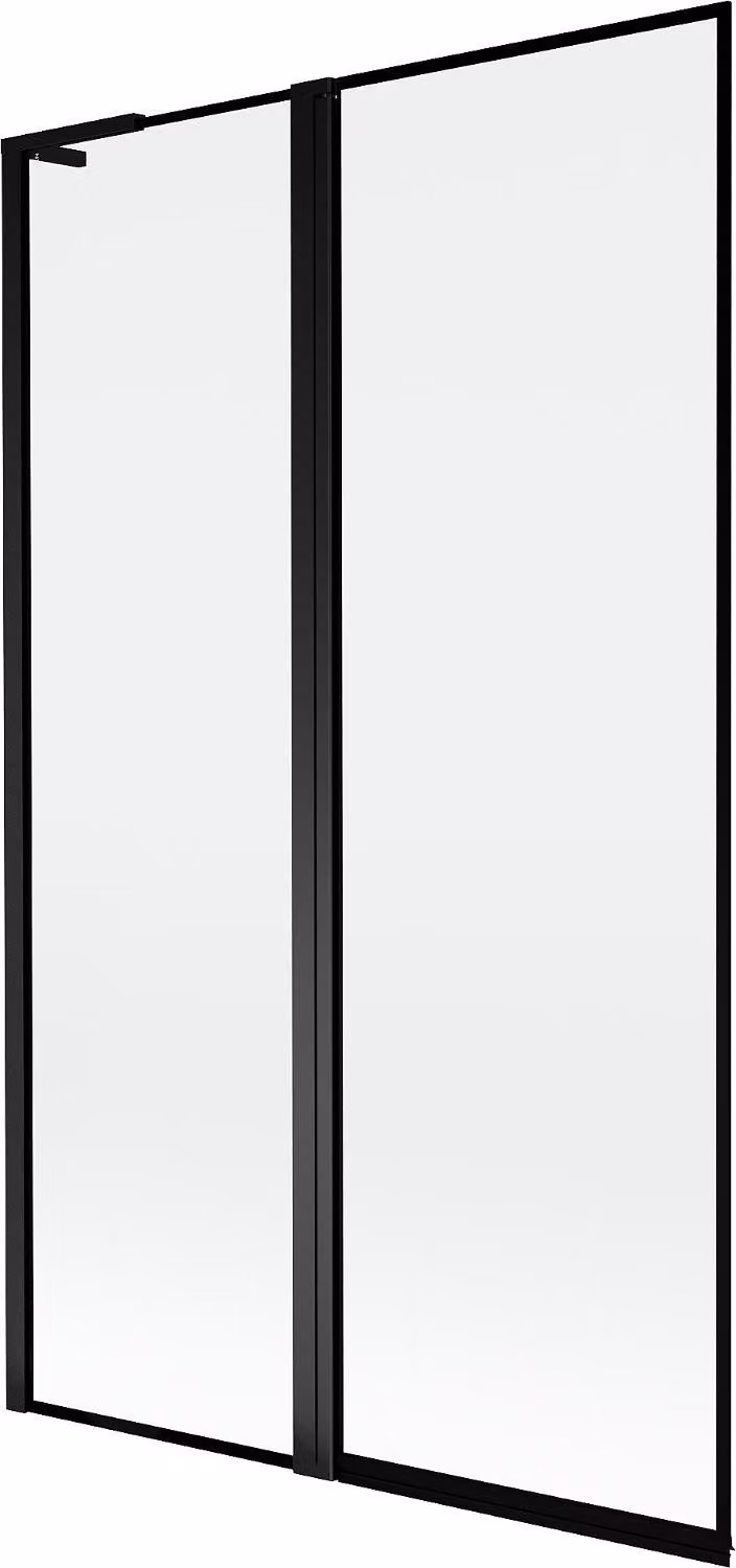 Mexen Mist L paratia per vasca da bagno a 2 ante, sinistra, 110 x 150 cm, cornice nera, nero - 8A9L-110-011-70-70-L