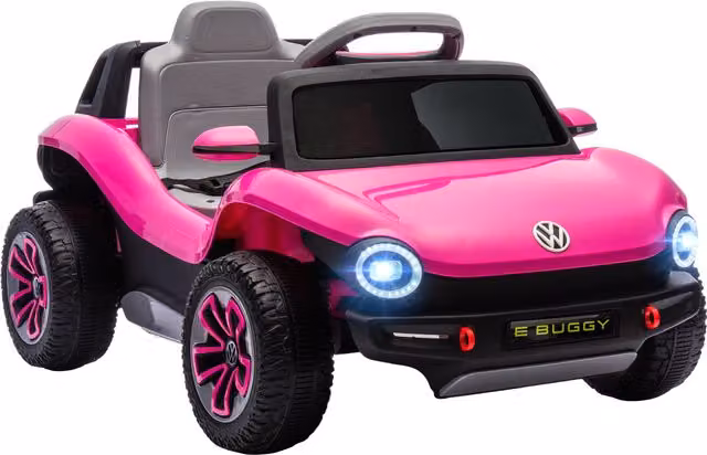 Auto Elettrica per Bambini Volkswagen E-Buggy 12V AIYAPLAY con Telecomando 2,4 G e Ruote con Sospensione, Rosa, Aosom
