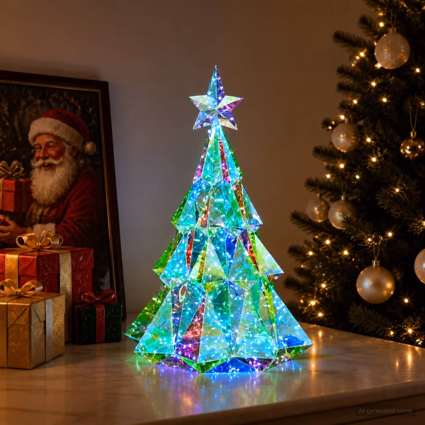vidaXL Albero di Natale LED iridescente prismatico Multicolore