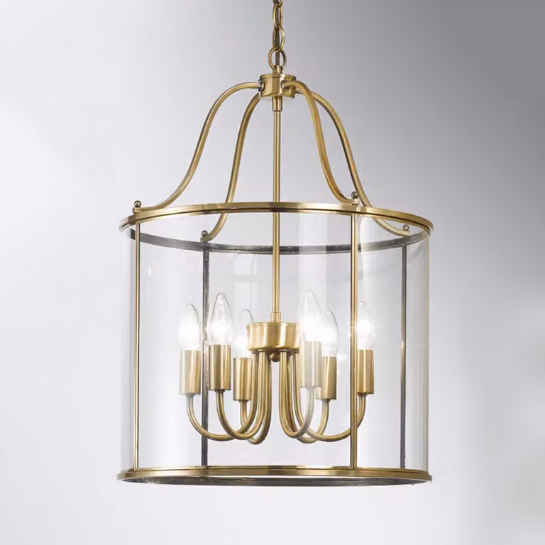 ORION Lampada a sospensione RIEKA, dimmerabile, Chiaro / Trasparente, Soggiorno / Sala da pranzo, Metallo, Antico, Lampada a sospensione