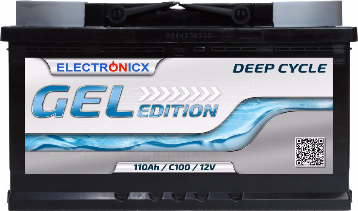 Electronicx GEL Edition Batteria GEL 110Ah 12V ▶ Batteria per camper caravan barca yacht solare - senza manutenzione a scarica profonda ciclica antivibrazione