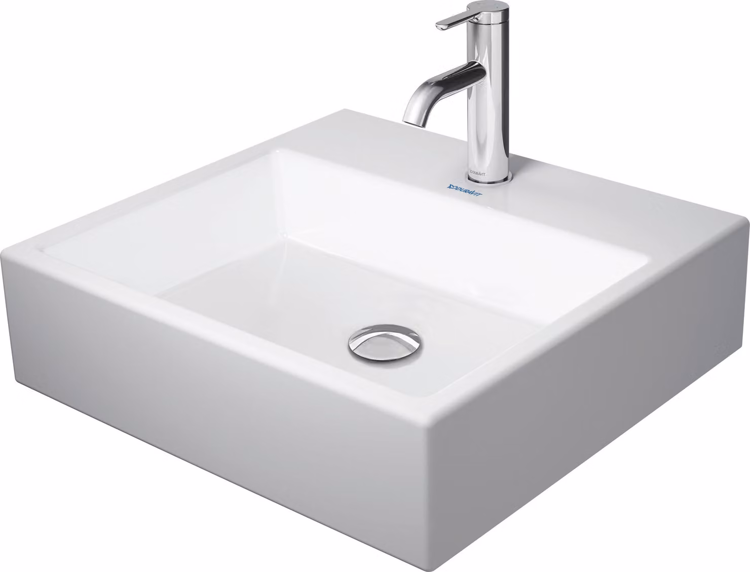 Duravit Vero Air Lavabo 50x47cm, sans trop-plein, avec table de robinetterie, 1 trou de robinet, rectifié, 2350500071, 2350500071