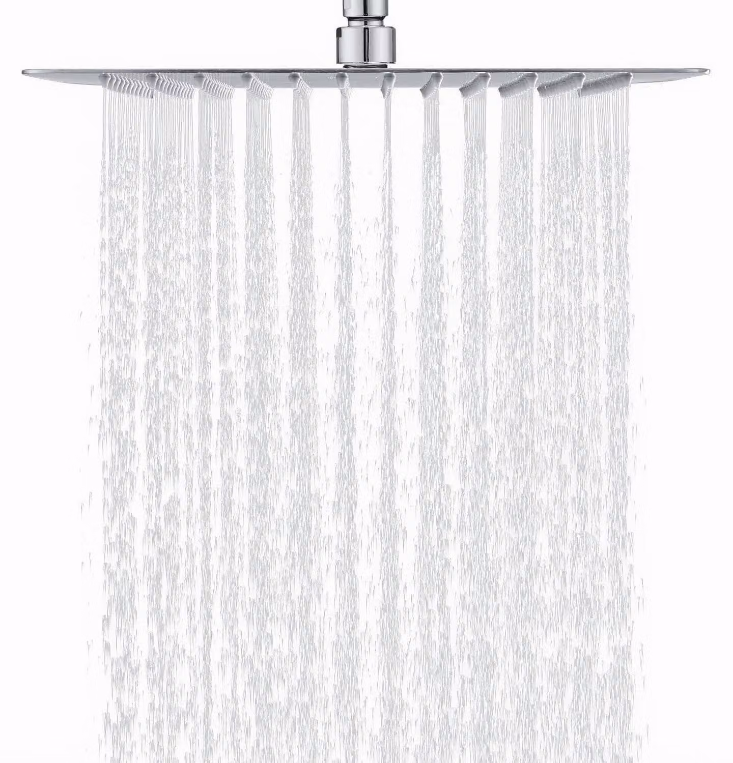 Doccia a soffitto quadrata, 40x40 cm, acciaio inossidabile 304, con 324 ugelli anticalcare, rotazione a 360°, finitura cromata