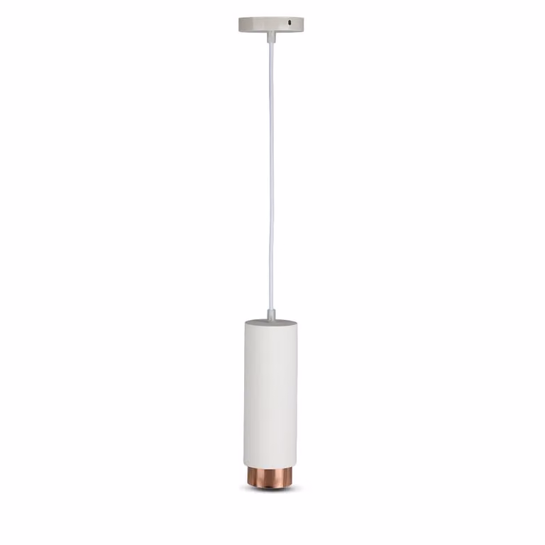 V-TAC VT-864 Lampadario portafaretto pendente 1mt GU10 in gesso con bordo metallo oro rosa - sku 3111