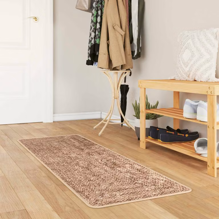 Tappeto Runner vidaXL MARSA Giallo e Marrone, Design Astratto Moderno, Lavabile e Antiscivolo, L 50 cm x P 200 cm