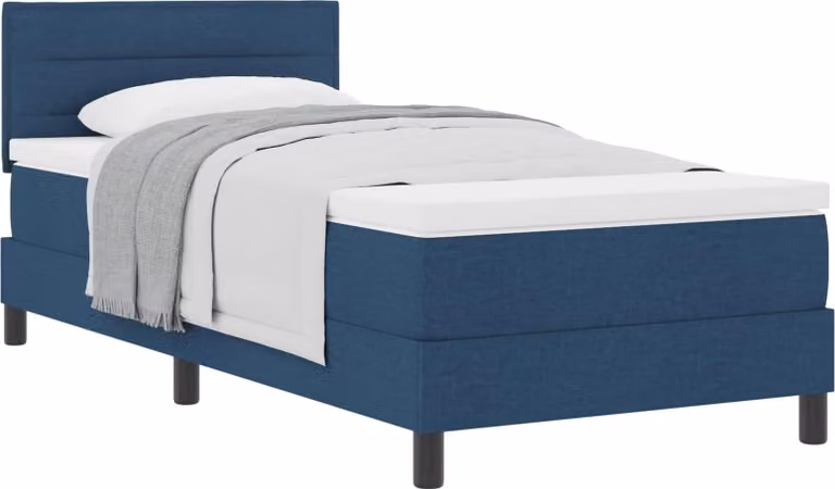 vidaXL Letto a molle con testiera blu 90 x 200 cm in tessuto