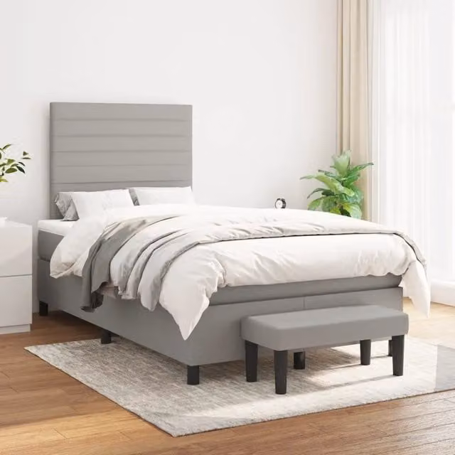 Letto Ibrido con Giroletto a Molle e Materasso vidaXL, Grigio e Bianco, L/P/H: 120 x 200 x 5 cm
