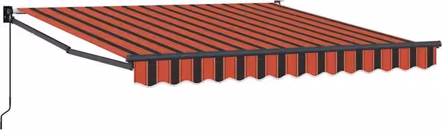 Tenda da Sole | Tenda Retrattile Arancione Marrone 3,5x2,5m Tessuto e Alluminio