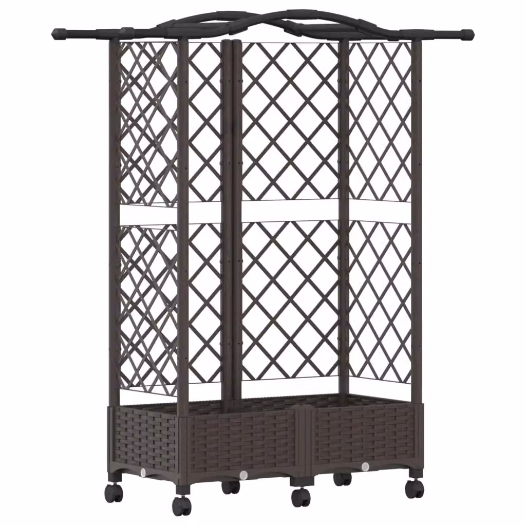Letto rialzato Videx con griglia e tetto marrone L: 124 cm, P: 40 cm, H: 129 cm – 2