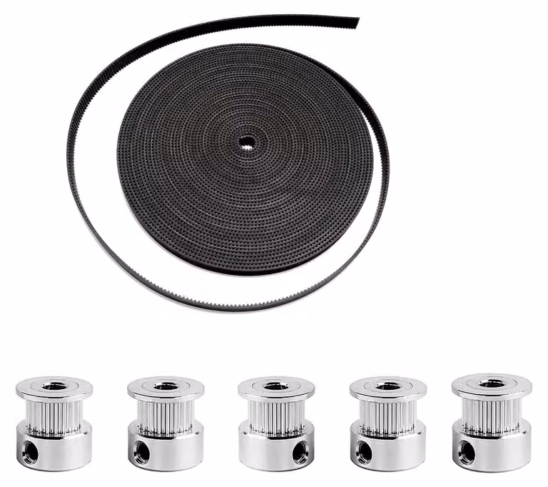 Cinghia di distribuzione da 5 metri, larga 6 mm, con 5 pulegge di distribuzione da 16 denti