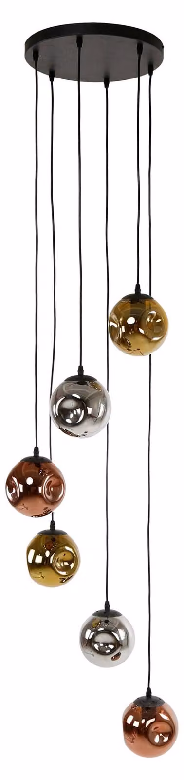 Lampada da soffitto FURNLUX Stellar argento, oro e rame 50 cm / Colore principale: nero / Dimensioni: 50 x 180 x 50 cm