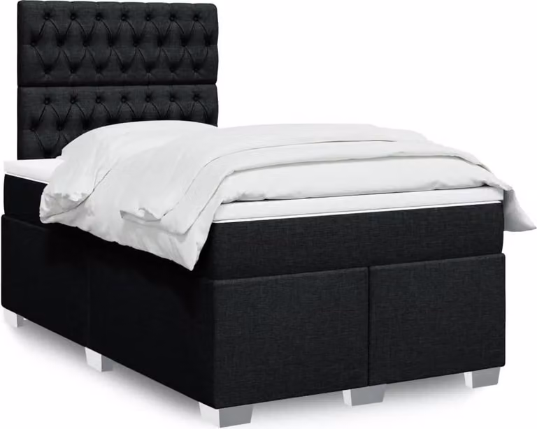 Maison Exclusive - Letto boxspring con materasso nero 120x190 cm Tessuto