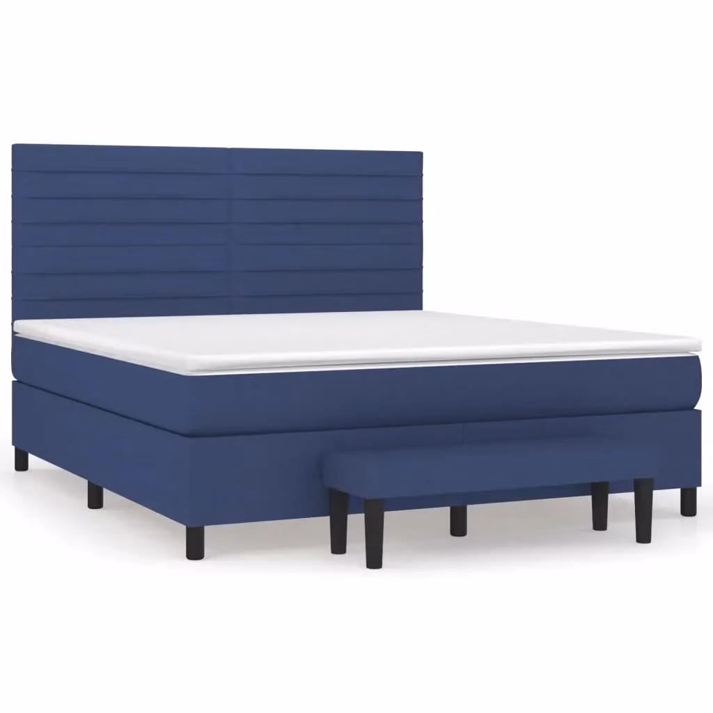 Letto Ibrido con Giroletto a Molle e Materasso vidaXL, Colore Blu e Bianco, L/P/H: 160 x 200 x 128 cm – 2