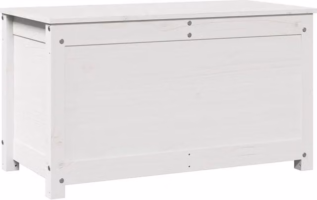 Contenitore Portaoggetti Bianco in Legno di Pino Massello Design In L/P/H: 80 x 40 x 45,5 cm