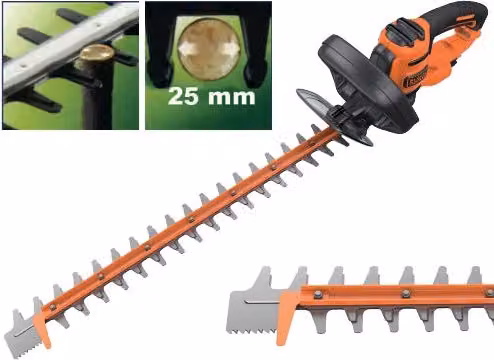 Tagliasiepi Black+Decker con lama da 60 cm, modello reciprocating, nero e arancione – 1