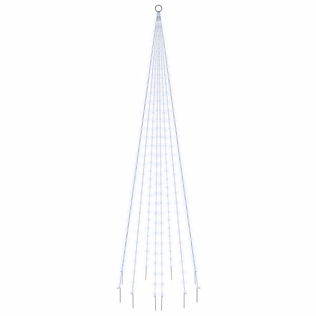 Albero di Natale Pennone Bianco Freddo 310 LED 300 cm
