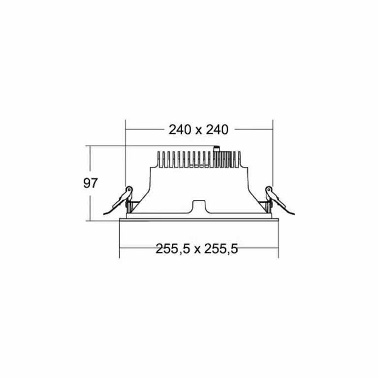 BRUMBERG Apollo Mega, liscio, angolare, 3.000 K, nero Mega, Nero, Studio / Ufficio, Alluminio, Moderno, Downlight