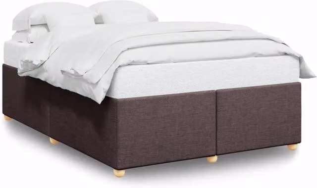 Letto matrimoniale | Letto per adulti | Giroletto senza Materasso Marrone Scuro 140x200 cm Tessuto