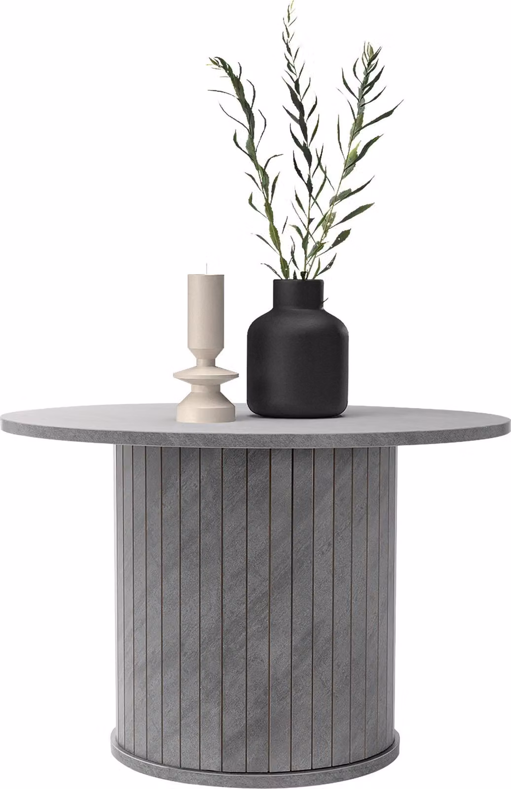 ML-Design tavolino rotondo Ø60x40 cm effetto cemento grigio Tavolo da soggiorno con piano sporgente Tavolino Tavolino da salotto Tavolino da divano per tè, caffè