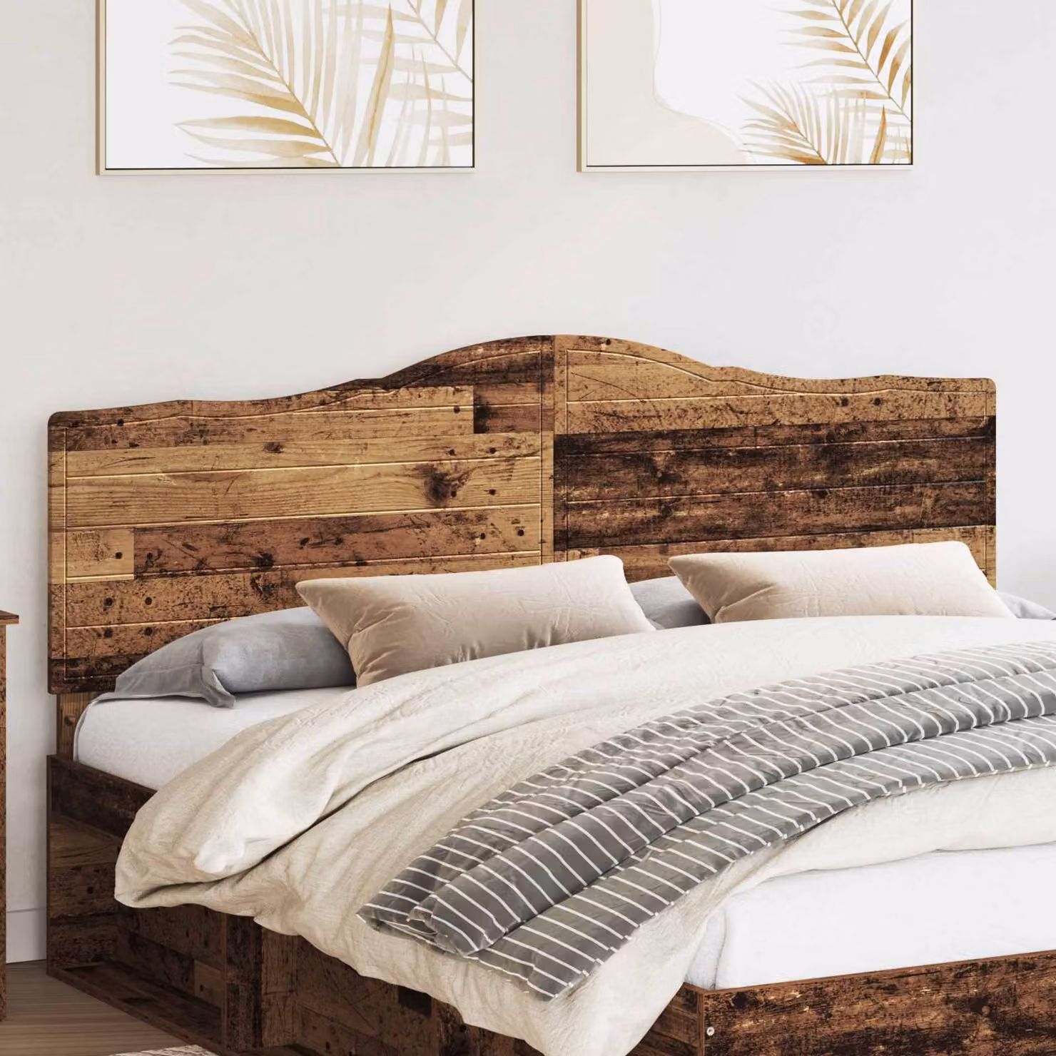 Testiera per letto vidaXL in legno ingegnerizzato stile moderno, colore marrone, L: 183 cm, H: 136,6 cm, P: 3 cm