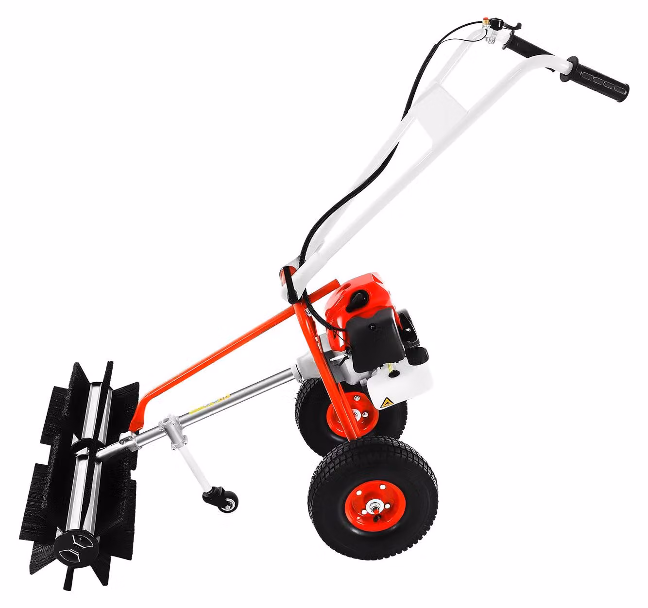 Spazzatrice a benzina da 43cc - Spazzatrice manuale - Spazzatrice motorizzata - Spazzatrice per foglie - Spazzatrice per giardini - Larghezza della spazzola: 60 cm