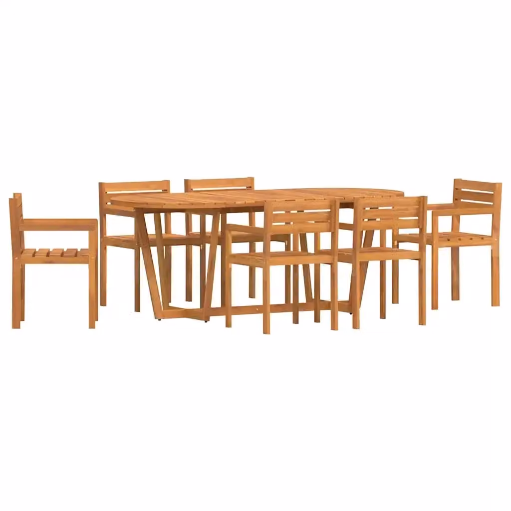 Set da pranzo da giardino vidaXL in legno di acacia marrone, 7 pezzi – 2