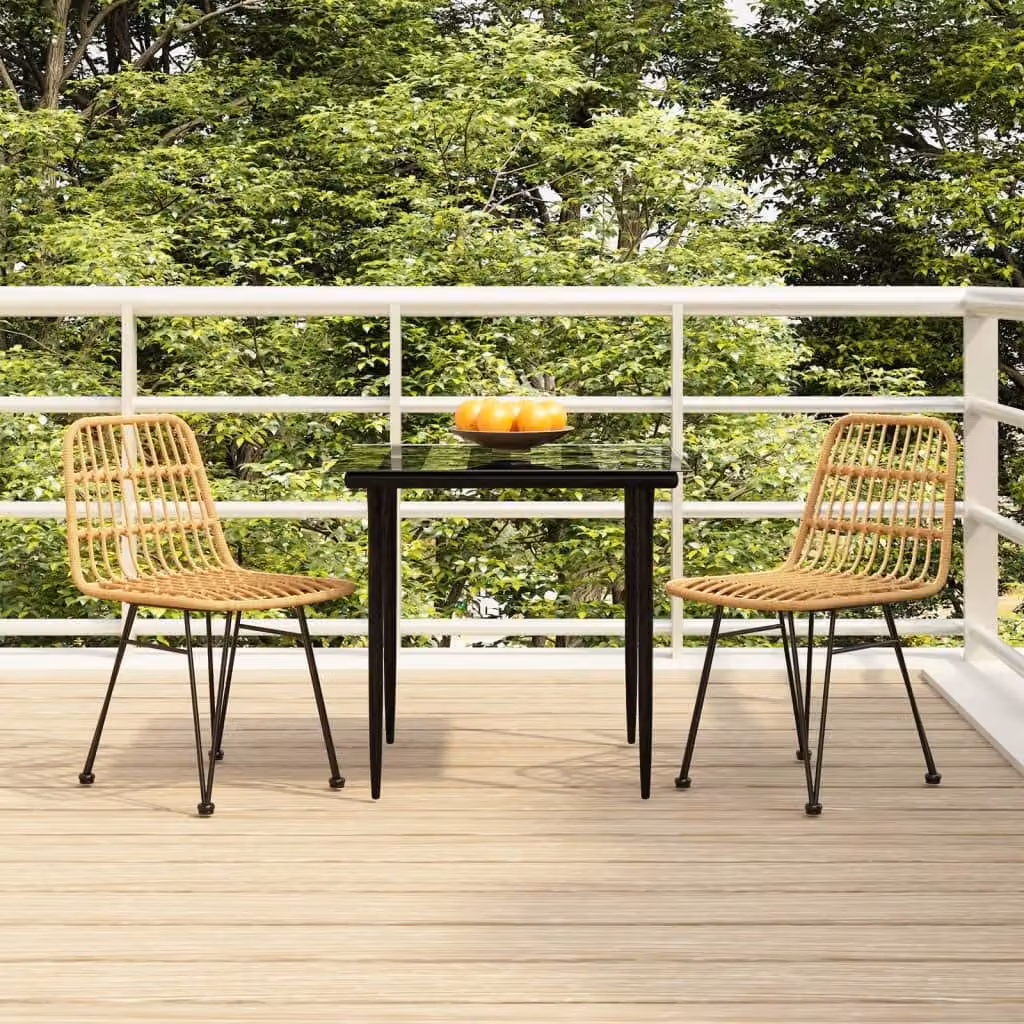 Maison Exclusive - Set da pranzo da giardino in rattan sintetico, 3 pezzi
